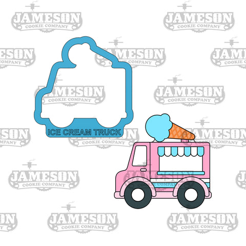 Ice Cream Truck Cookie Cutter - Summer Time, Travel Themed Cookie Cutter