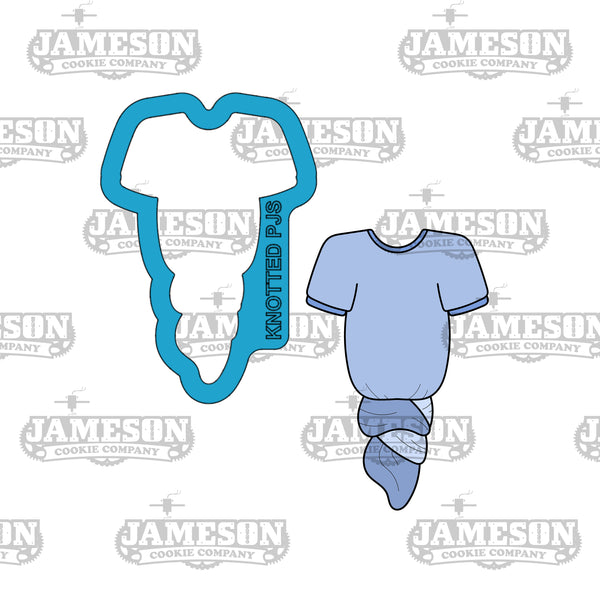 Knotted Baby Pajamas Gown #1 Cookie Cutter - Baby Shower, Nursery Theme, Baby Clothes