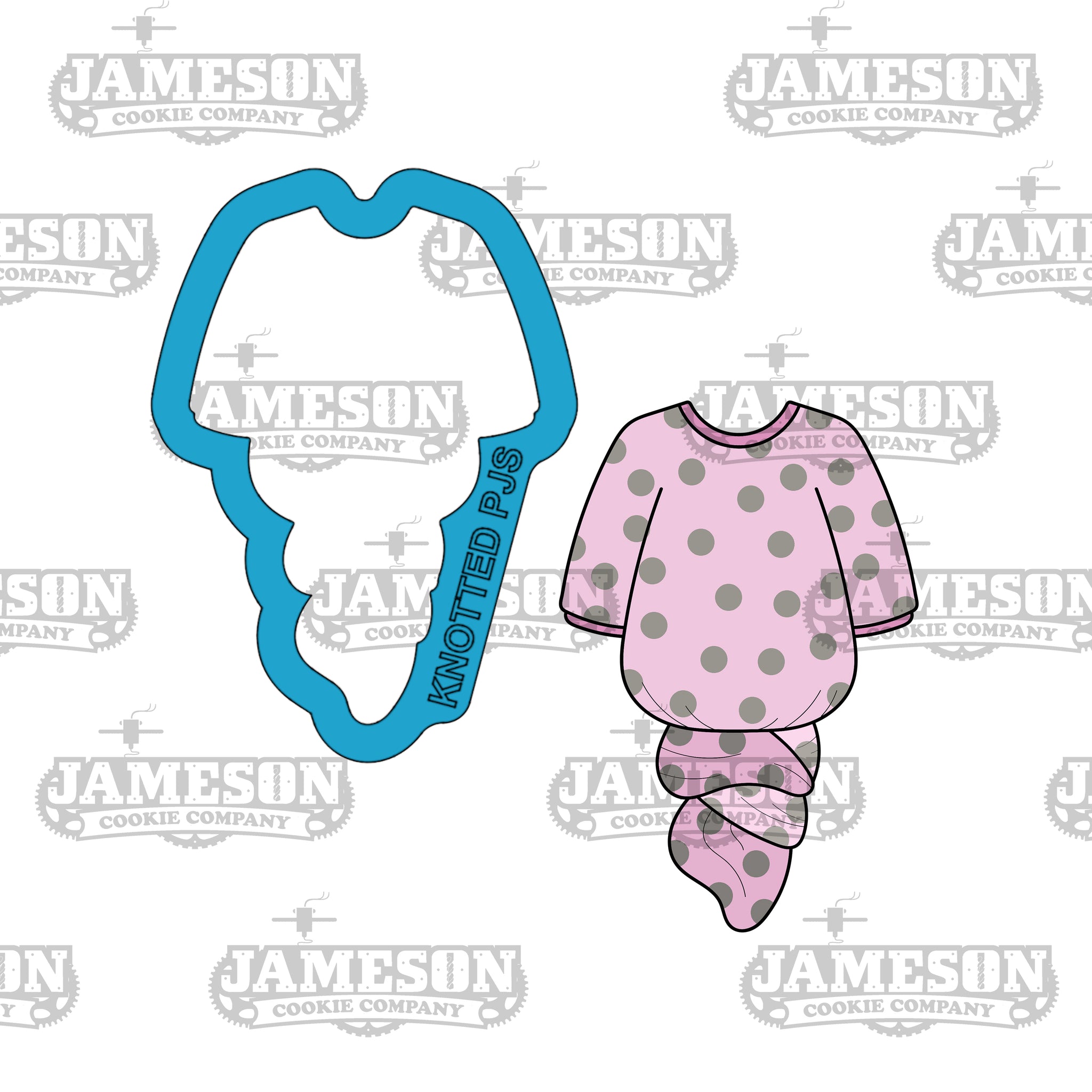 Knotted Baby Pajamas Gown #2 Cookie Cutter - Baby Shower, Nursery Theme, Baby Clothes