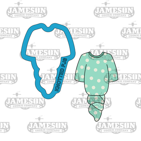 Knotted Baby Pajamas Gown #3 Cookie Cutter - Baby Shower, Nursery Theme, Baby Clothes