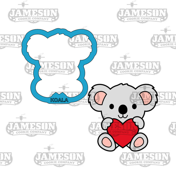 Valentine Koala Holding Heart Cookie Cutter - Love Animal