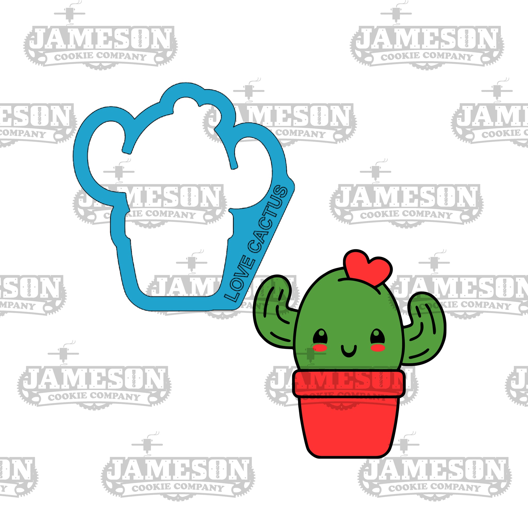 Love Heart Cactus Cookie Cutter - Valentine's Day, Love Theme