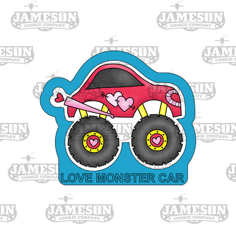 Monster Truck Car Cookie Cutter - Love Truck, Valentine's Day Theme