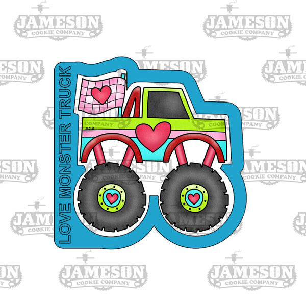 Valentine's Day Love Monster Truck Cookie Cutter Set