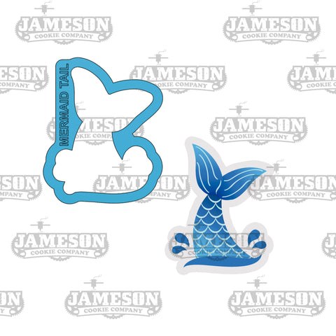 Mermaid Tail Splash Cookie Cutter - Under Sea Creature Theme