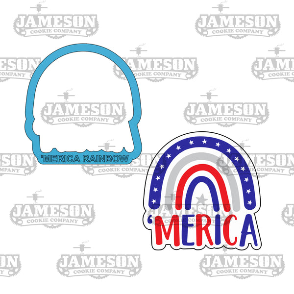 Merica Boho Rainbow Cookie Cutter - 4th of July America Rainbow Stars