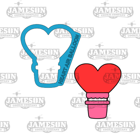 Heart Air Balloon Cookie Cutter - Valentine's Day, Love Theme