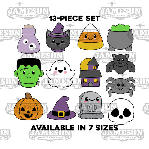 Halloween Cookie Cutter Set #1 - 13 Piece Halloween Set, Spooky Cutters