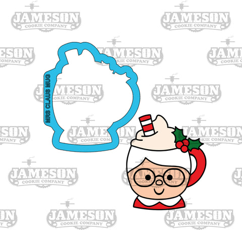 Mrs Claus Cocoa Mug Cookie Cutter - Winter, Christmas Theme