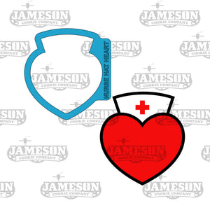 Nurse Hat Heart Cookie Cutter - #Nurse Life, Medical, Stethoscope, Doctor Theme