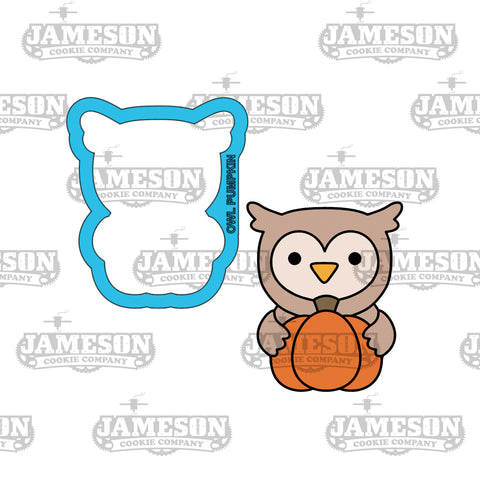 Owl with Pumpkin Cookie Cutter - Fall, Thanksgiving, Autumn Theme