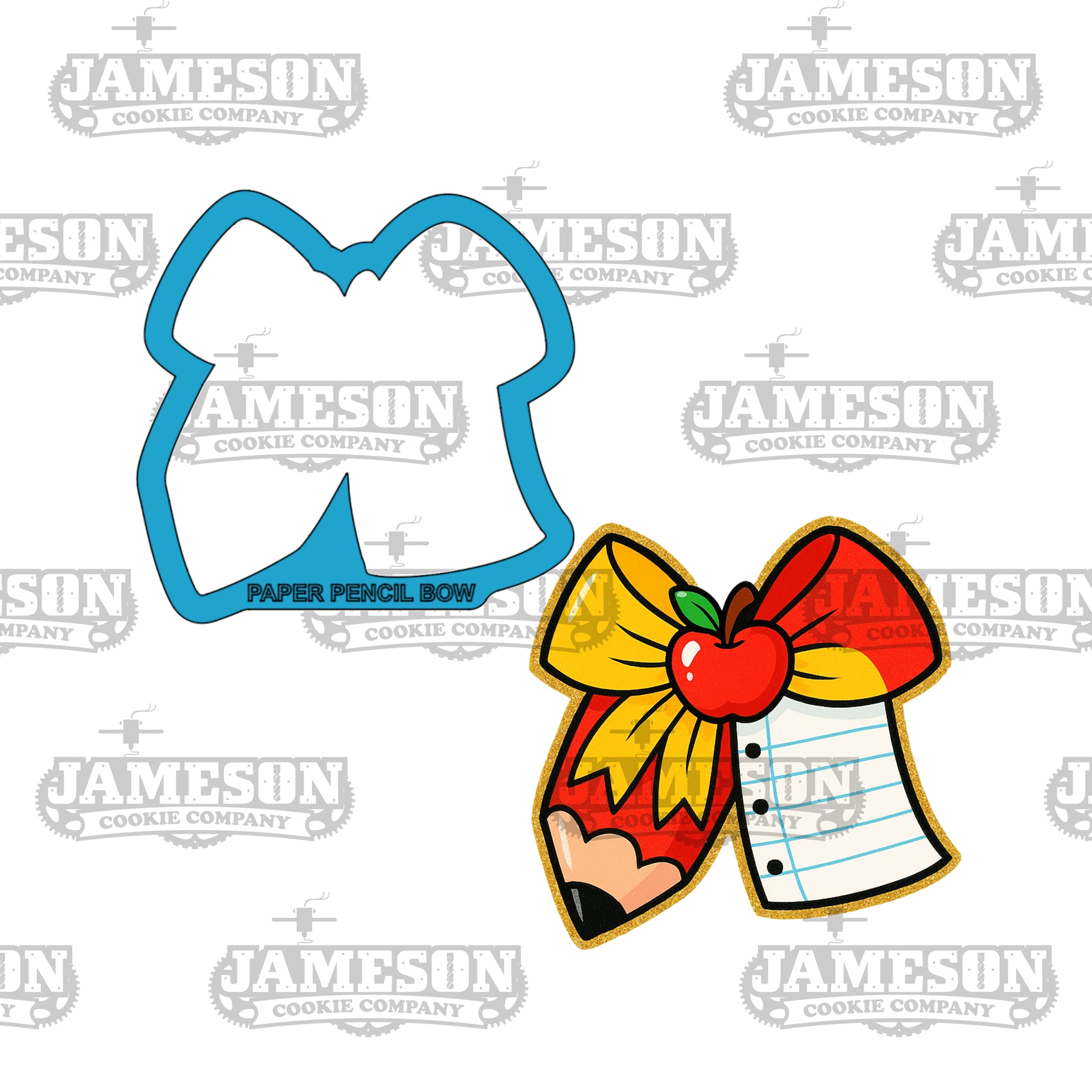 Pencil and Paper Bow Cookie Cutter - Teacher Appreciation, Back To School Theme