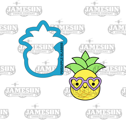 Pineapple with Glasses Cookie Cutter - Beach, Island, Hawaiian Theme
