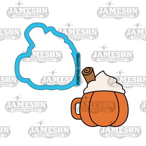 Pumpkin Coffee Cookie Cutter - Fall, Thanksgiving, Autumn Theme