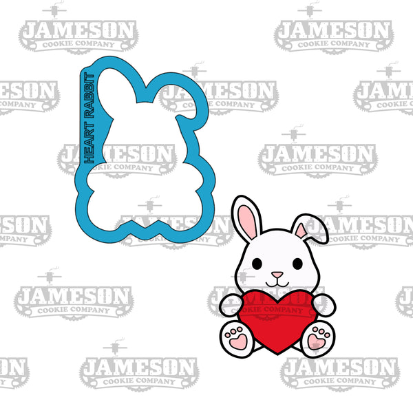 Valentine Rabbit Holding Heart Cookie Cutter - Love Animal