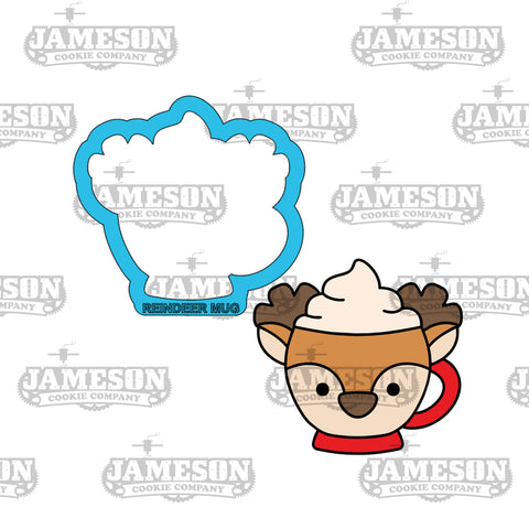 Reindeer Cocoa Mug Cookie Cutter - Winter, Christmas Theme