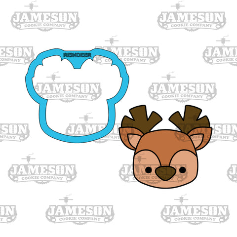 Reindeer Head #4 Cookie Cutter - Christmas Winter Theme