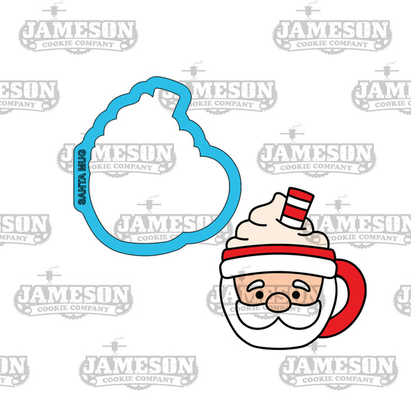 Santa Claus Cocoa Mug Cookie Cutter - Winter, Christmas Theme