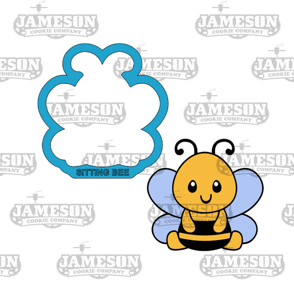 Sitting Bee Cookie Cutter - Spring Theme, Honey, Bees, Bumble Bee