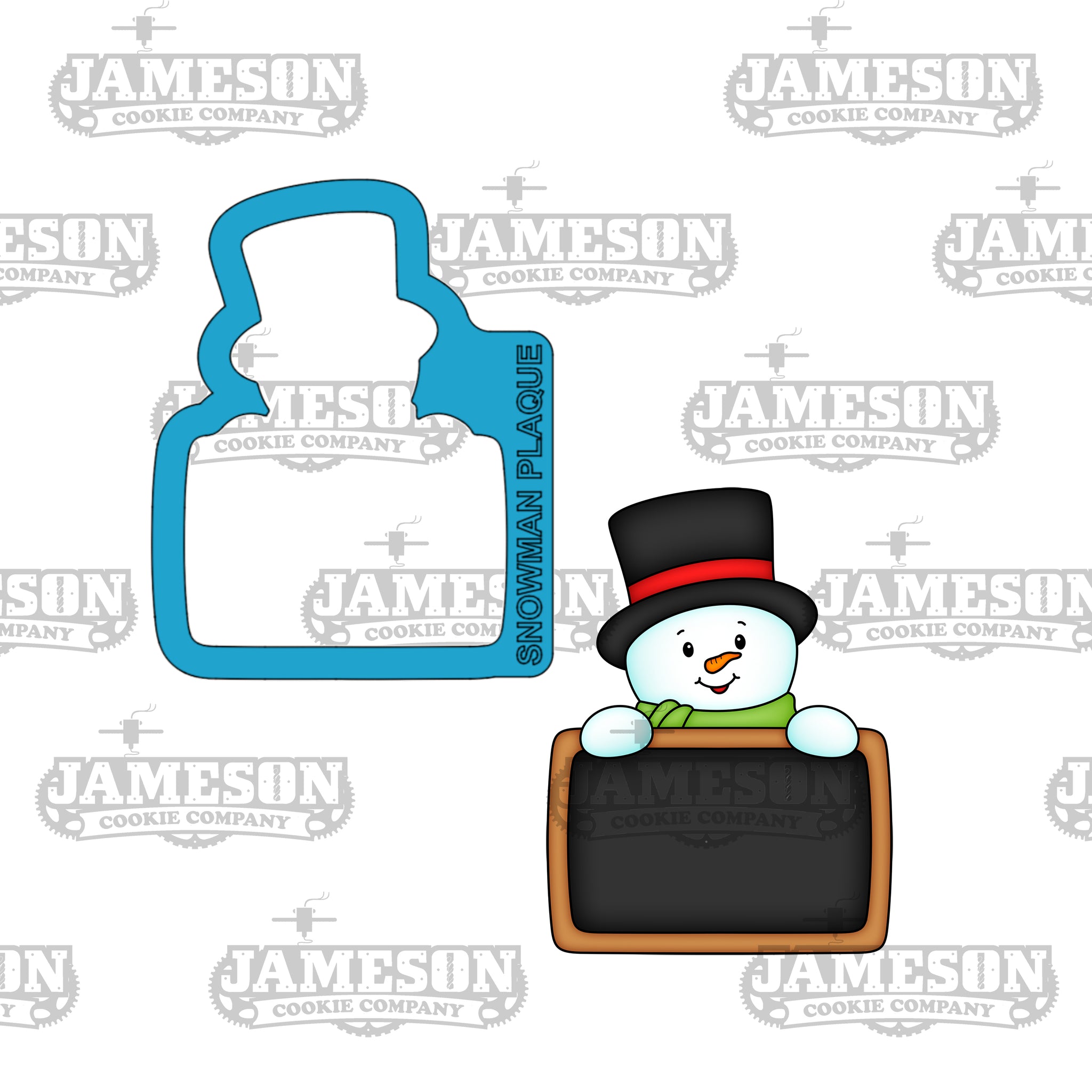 Snowman Plaque Cookie Cutter - Christmas Tag, Chalkboard Plaque