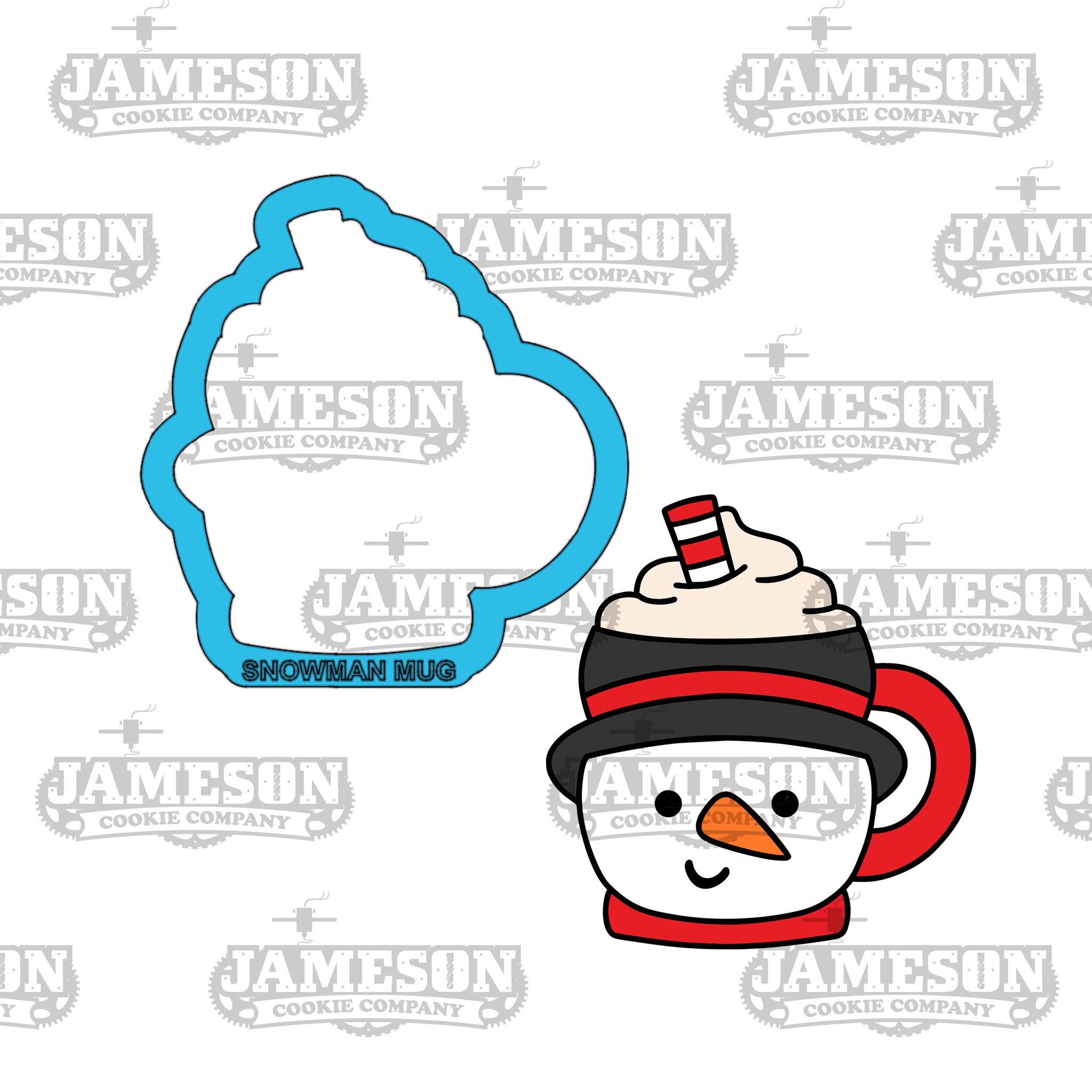 Snowman Cocoa Mug Cookie Cutter - Winter, Christmas Theme