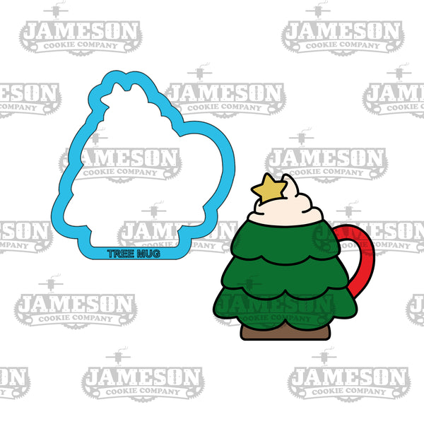 Christmas Tree Hot Cocoa Mug Cookie Cutter - Winter, Christmas Theme