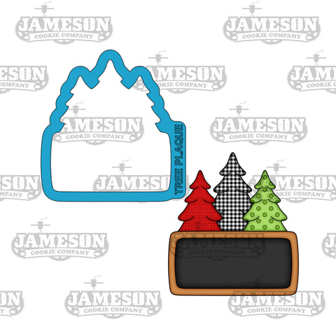 Christmas Tree Plaque Cookie Cutter - Christmas Tag, Chalkboard Plaque