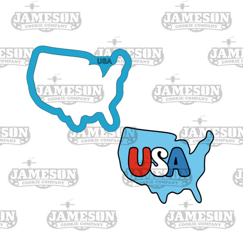 USA America Shape Cookie Cutter - 4th of July, Freedom Theme