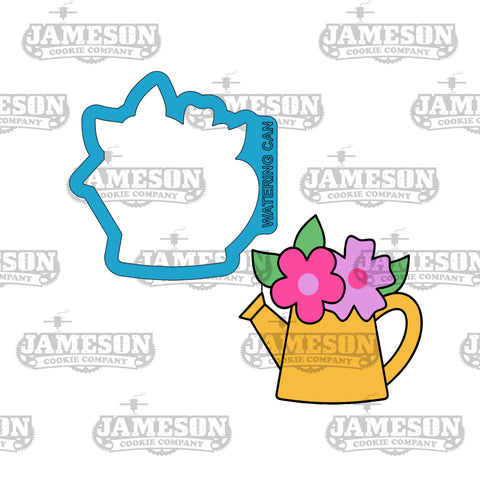 Floral Watering Can Cookie Cutter - Spring Showers Theme, Garden Theme