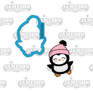 Christmas Penguin with Winter Hat Cookie Cutter