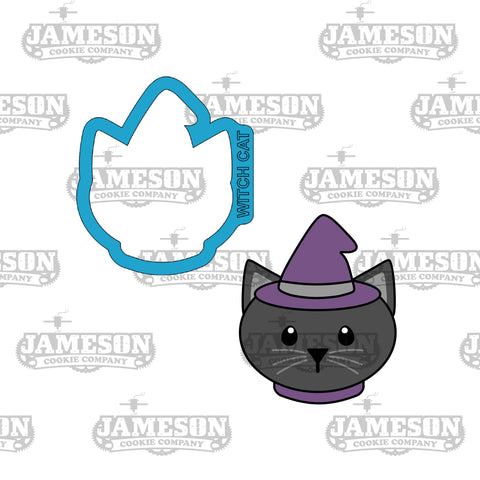 Cat with Witch Hat Cookie Cutter - Halloween Theme, Black Cat