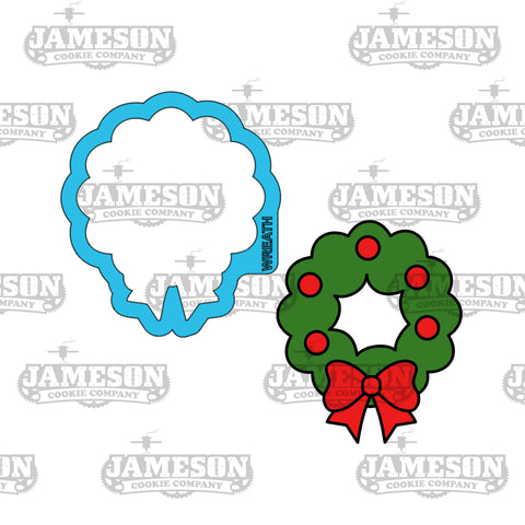 Christmas Wreath #2 Cookie Cutter - Holiday Winter Theme