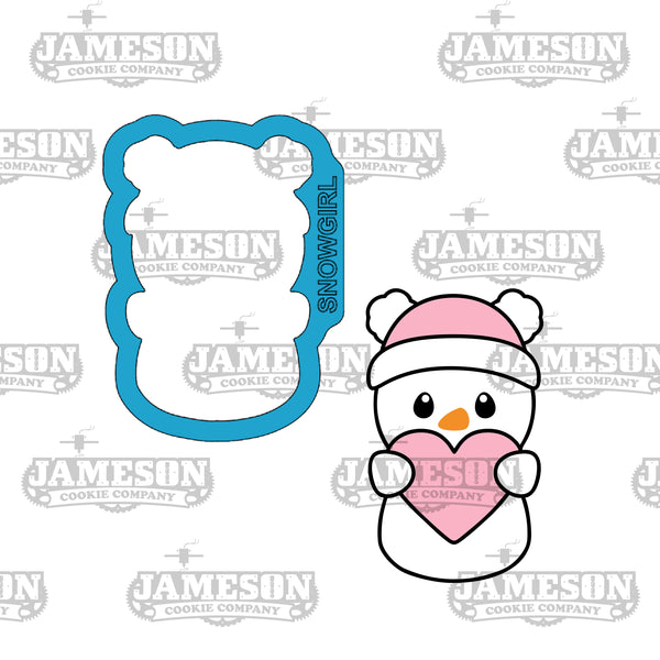 Snowgirl Snow Woman Cookie Cutter - Christmas Theme, Female Snowman