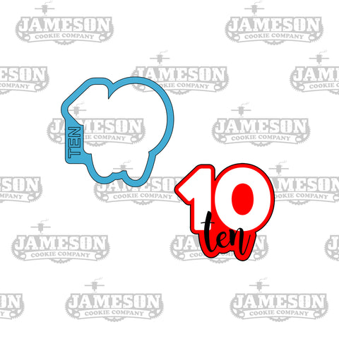 Number Ten Cookie Cutter - Birthday Number Plaque - Number 10