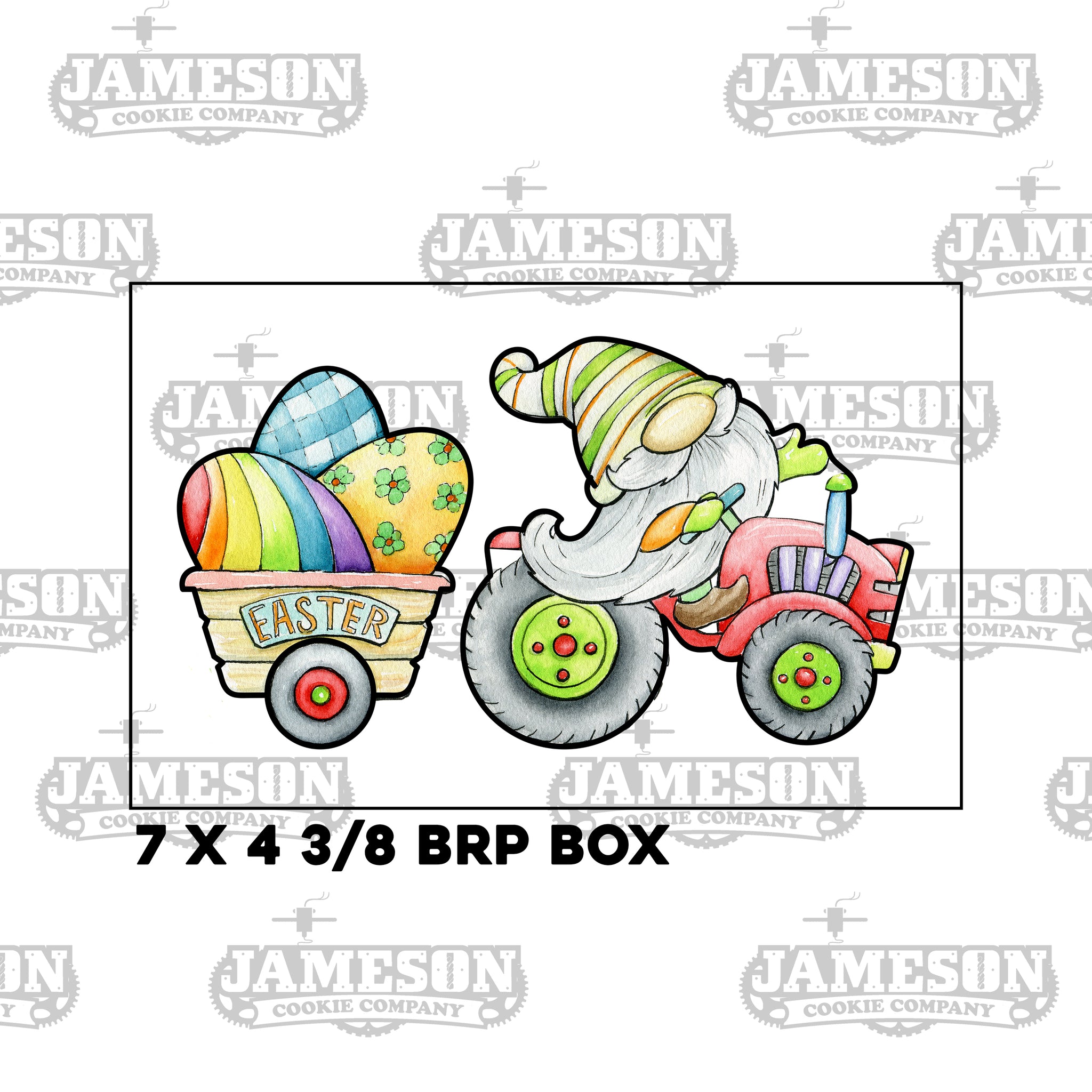 Easter Tractor Gnome With Egg Wagon- 2 Piece Cookie Cutter Set for 7 X 4 3/8 BRP Box