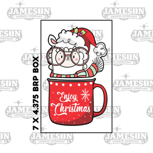 Christmas Llama In A Mug - 2 Piece Cookie Cutter Set for 7 X 4 3/8 BRP Box