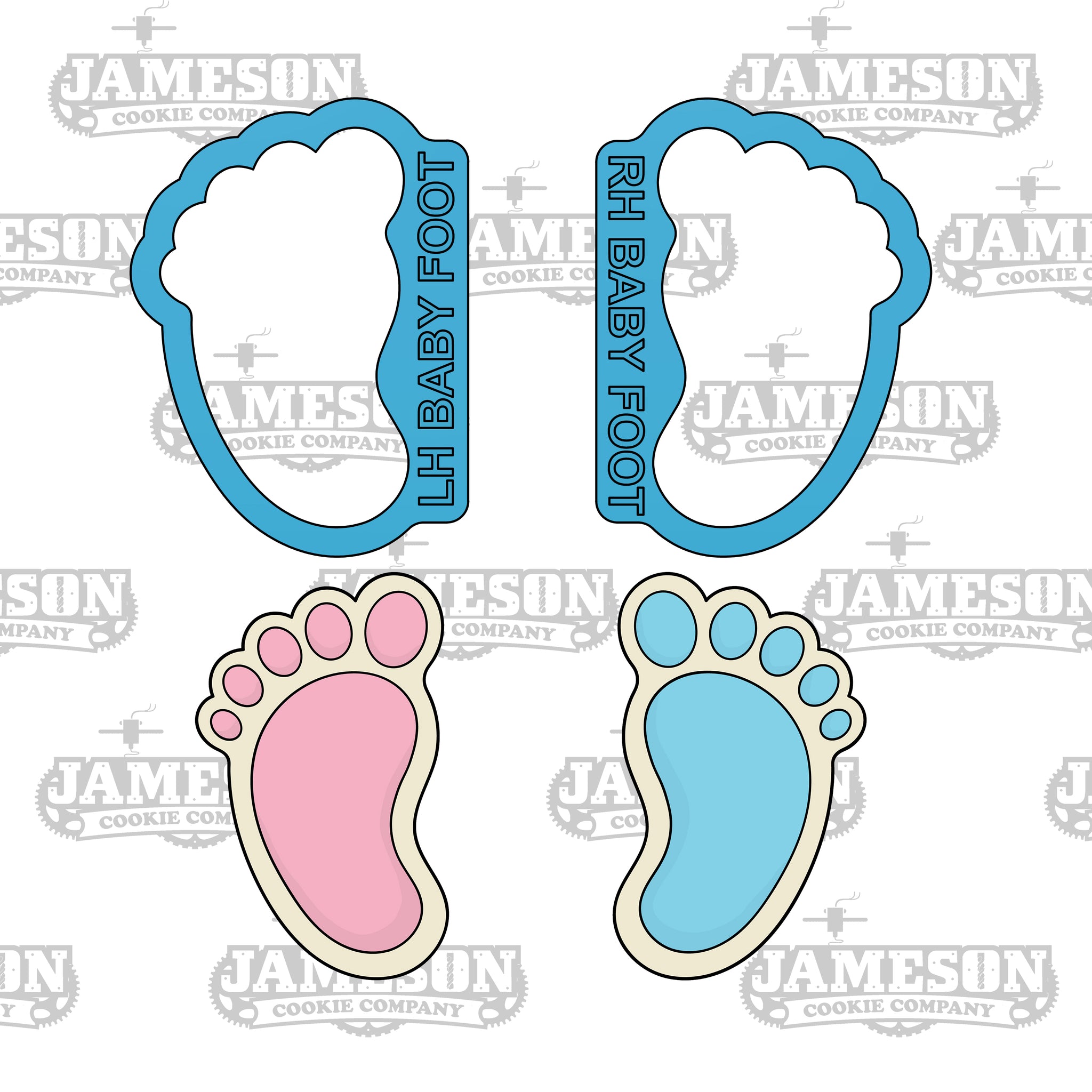 Baby Foot Print Cookie Cutter Set - Left and Right Foot Cutters