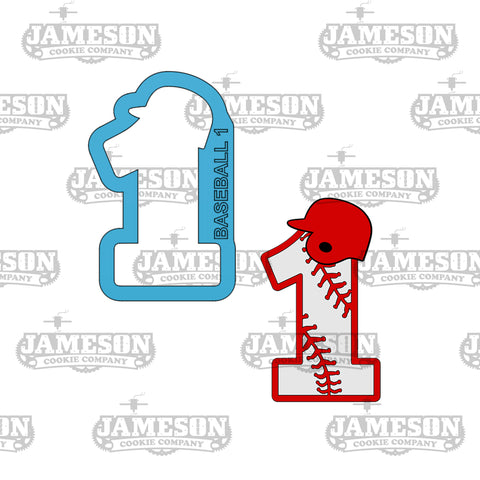Baseball Number 1 (one) Cookie Cutter - Birthday Sports Number Cookie Cutter