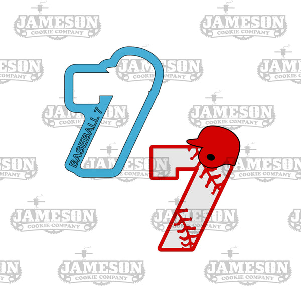 Baseball Number 7 (seven) Cookie Cutter - Birthday Sports Number Cookie Cutter