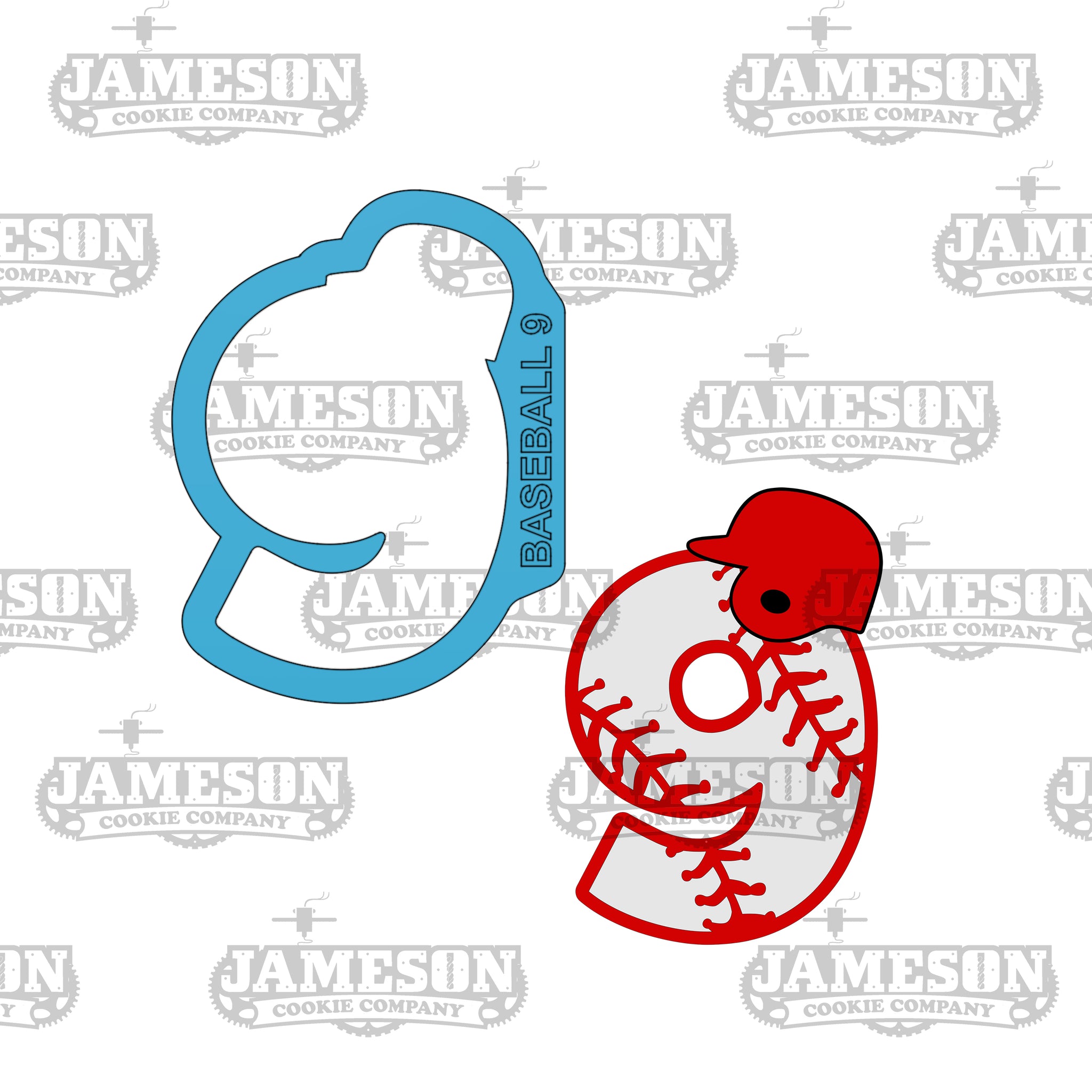 Baseball Number 9 (nine) Cookie Cutter - Birthday Sports Number Cookie Cutter