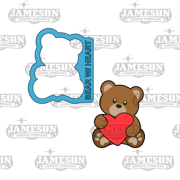Bear Holding Heart Cookie Cutter - Valentine's Day Theme