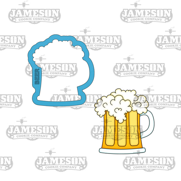 Beer Mug and Pizza Slice, 2-piece Cookie Cutter Set - Perfect Pair Version, Go Together Like, Food Cookie Cutters