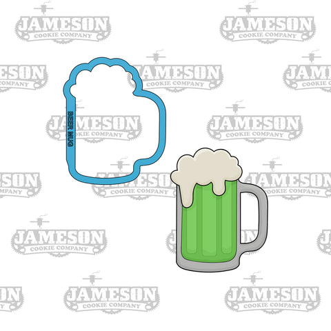 St. Patrick Day Green Beer Mug Cookie Cutter - St Patty - Ale