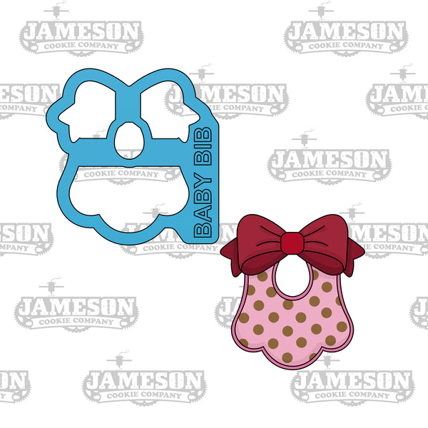Baby Bib with Bow Cookie Cutter - With Cut Out - Infant Bib
