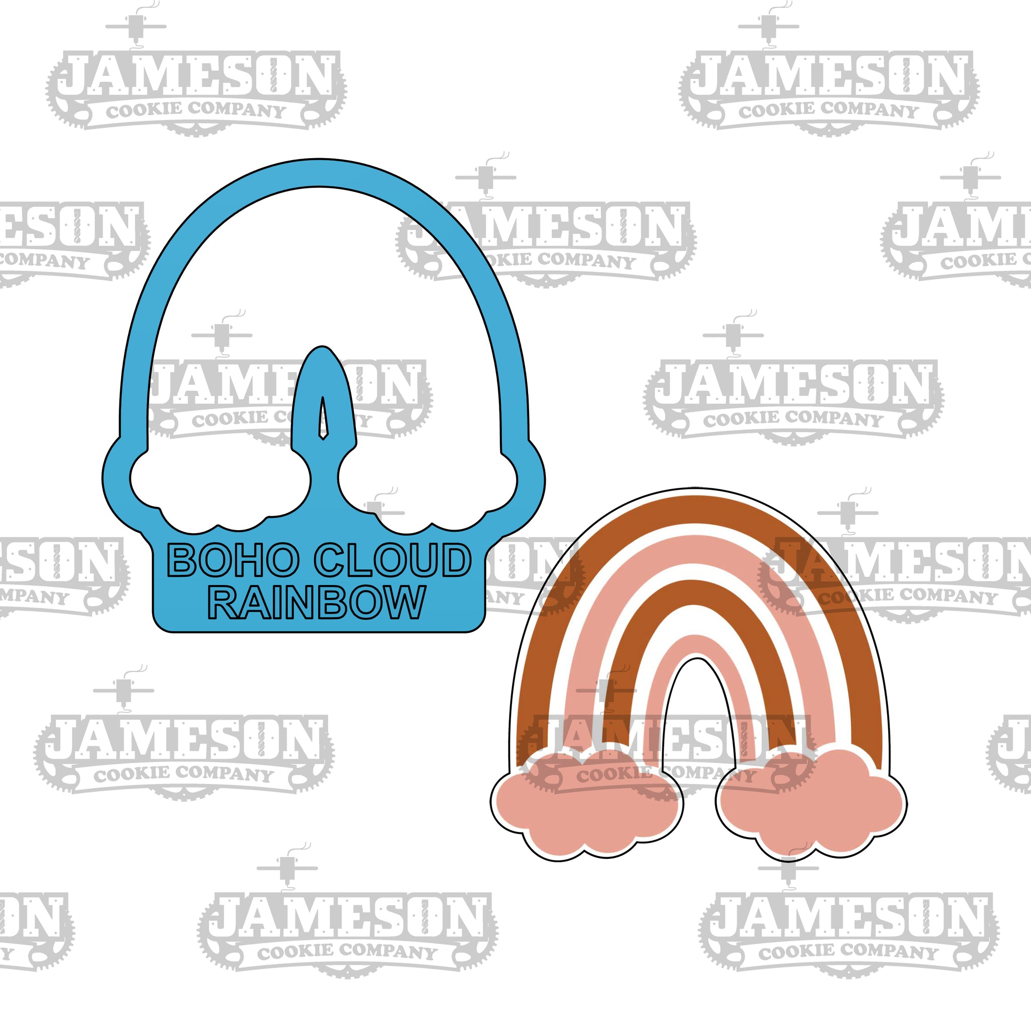 BOHO Rainbow with Clouds Cookie Cutter – Jameson Cookie Company