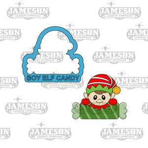 Christmas Boy Elf Candy Plaque Cookie Cutter - Elf Name Plaque Cookie Cutter