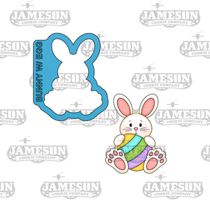 Easter Bunny Holding Egg Cookie Cutter - Bunny with Egg