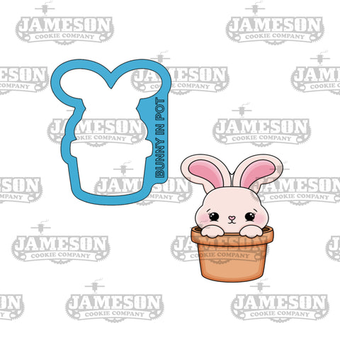 Easter Bunny in Pot Cookie Cutter - Spring, Easter Theme