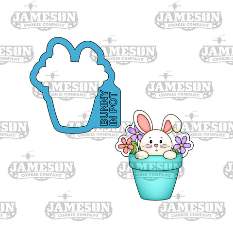 Easter Bunny in Flower Pot Cookie Cutter