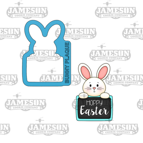 Bunny Holding Sign Cookie Cutter - Easter Bunny Name Plaque
